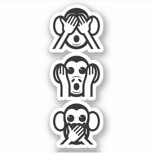 3 Wise Monkeys Emoji (Front)