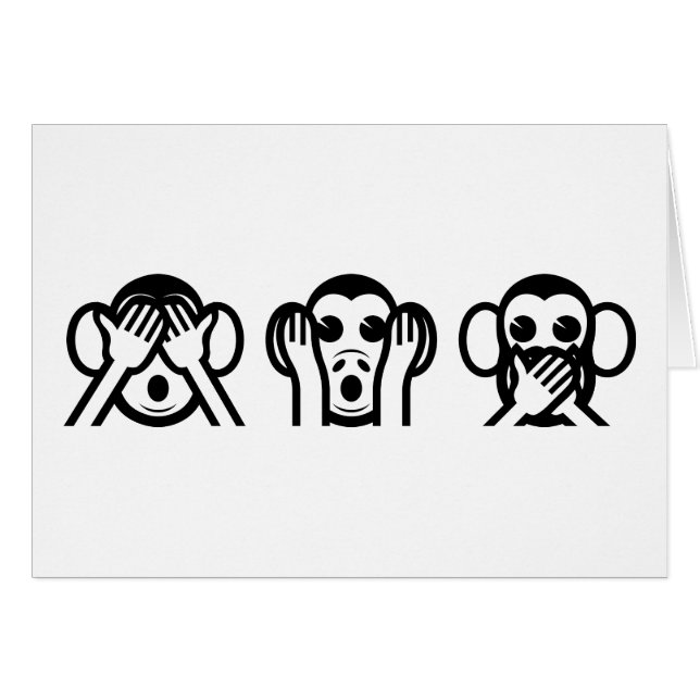 3 Wise Monkeys Emoji (Front Horizontal)
