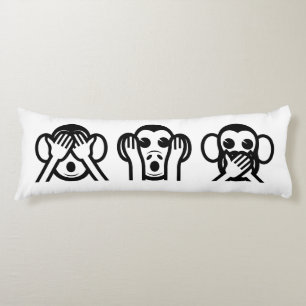 3 Wise Monkeys Emoji Body Cushion