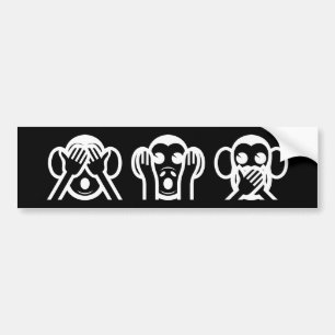 3 Wise Monkeys Emoji Bumper Sticker