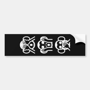 3 Wise Monkeys Emoji Bumper Sticker
