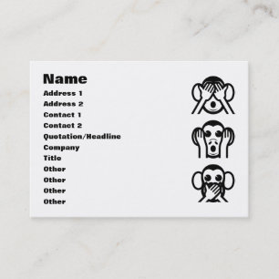 3 Wise Monkeys Emoji Business Card