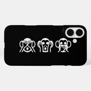3 Wise Monkeys Emoji iPhone 16 Plus Case