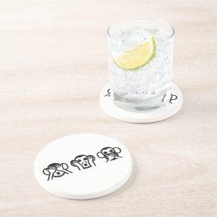 3 Wise Monkeys Emoji Coaster