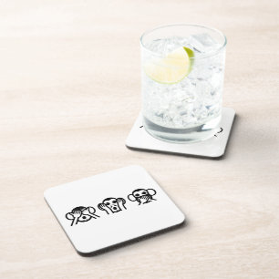 3 Wise Monkeys Emoji Coaster