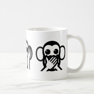 3 Wise Monkeys Emoji Coffee Mug