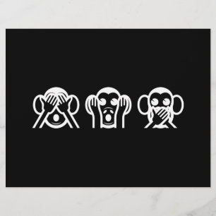 3 Wise Monkeys Emoji Flyer