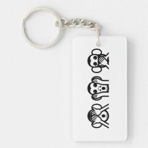 3 Wise Monkeys Emoji Key Ring
