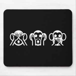 3 Wise Monkeys Emoji Mouse Pad
