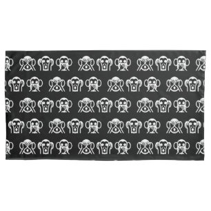 3 Wise Monkeys Emoji Pillowcase