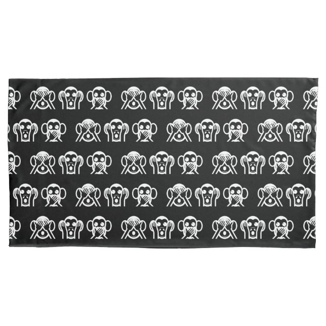 3 Wise Monkeys Emoji Pillowcase (Front-Left)