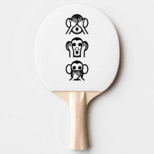 3 Wise Monkeys Emoji Ping Pong Paddle