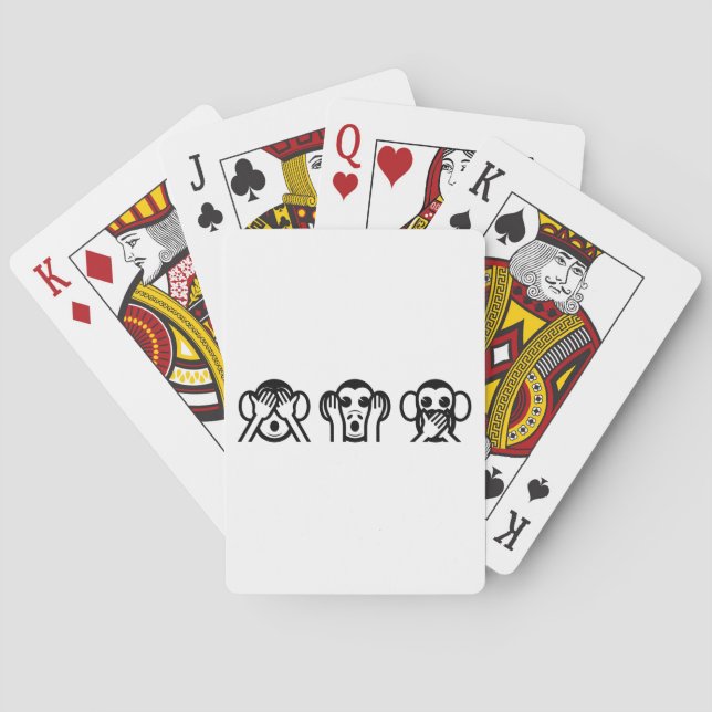 3 Wise Monkeys Emoji Playing Cards (Back)