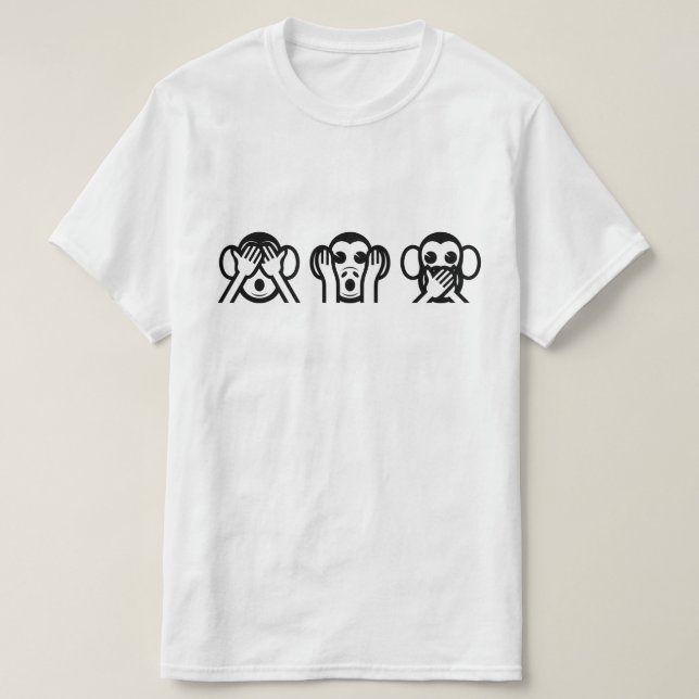 3 Wise Monkeys Emoji T-Shirt (Design Front)