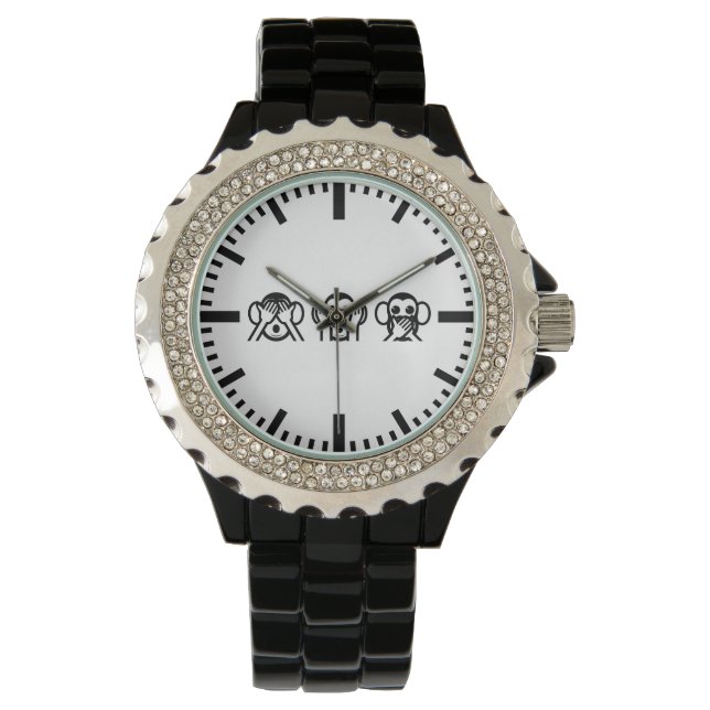 3 Wise Monkeys Emoji Watch (Front)