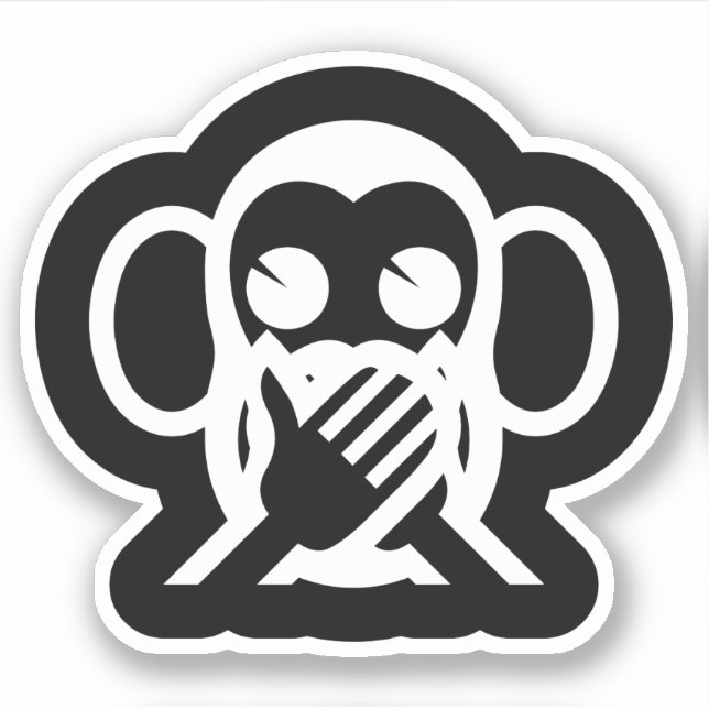 3 Wise Monkeys Iwazaru 言わざる Speak NO Evil Emoji (Front)
