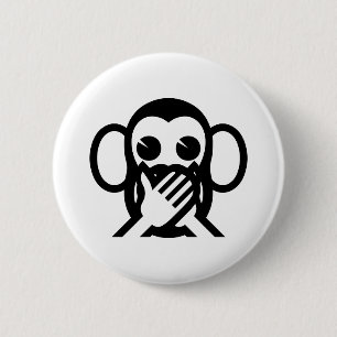 3 Wise Monkeys Iwazaru 言わざる Speak NO Evil Emoji 6 Cm Round Badge