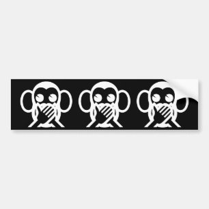 3 Wise Monkeys Iwazaru 言わざる Speak NO Evil Emoji Bumper Sticker