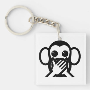3 Wise Monkeys Iwazaru 言わざる Speak NO Evil Emoji Key Ring
