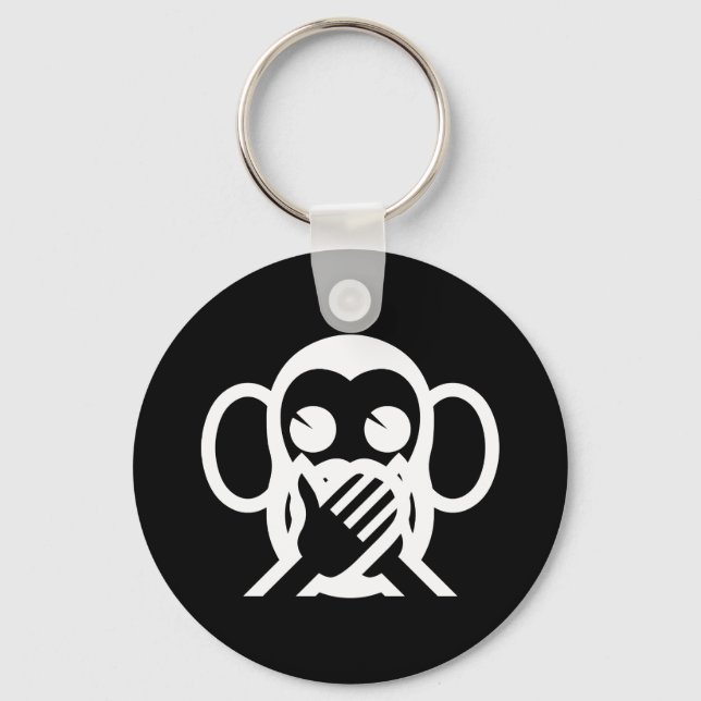 3 Wise Monkeys Iwazaru 言わざる Speak NO Evil Emoji Key Ring (Front)