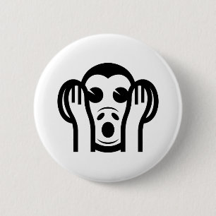 3 Wise Monkeys Kikazaru 聞かざる Hear NO Evil Emoji 6 Cm Round Badge