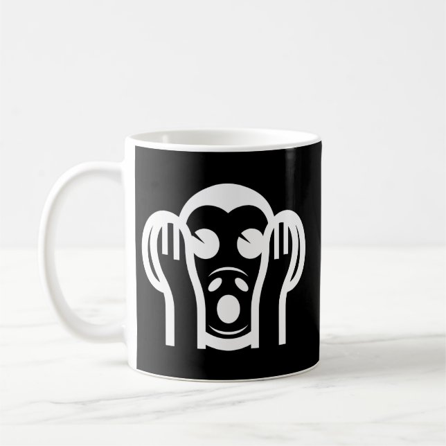 3 Wise Monkeys Kikazaru 聞かざる Hear NO Evil Emoji Coffee Mug (Left)