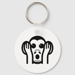 3 Wise Monkeys Kikazaru 聞かざる Hear NO Evil Emoji Key Ring