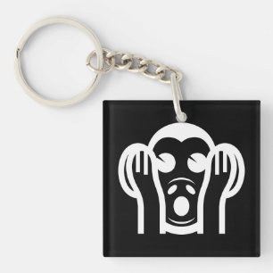 3 Wise Monkeys Kikazaru 聞かざる Hear NO Evil Emoji Key Ring