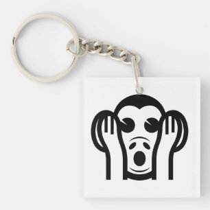 3 Wise Monkeys Kikazaru 聞かざる Hear NO Evil Emoji Key Ring