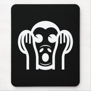 3 Wise Monkeys Kikazaru 聞かざる Hear NO Evil Emoji Mouse Pad