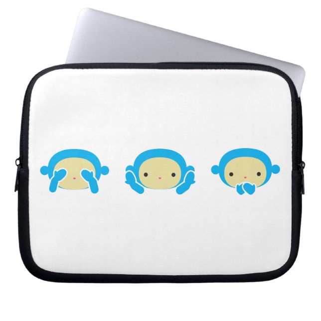 3 Wise Monkeys Laptop Sleeve (Front)