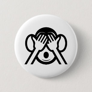 3 Wise Monkeys Mizaru 見ざる See NO Evil Emoji 6 Cm Round Badge