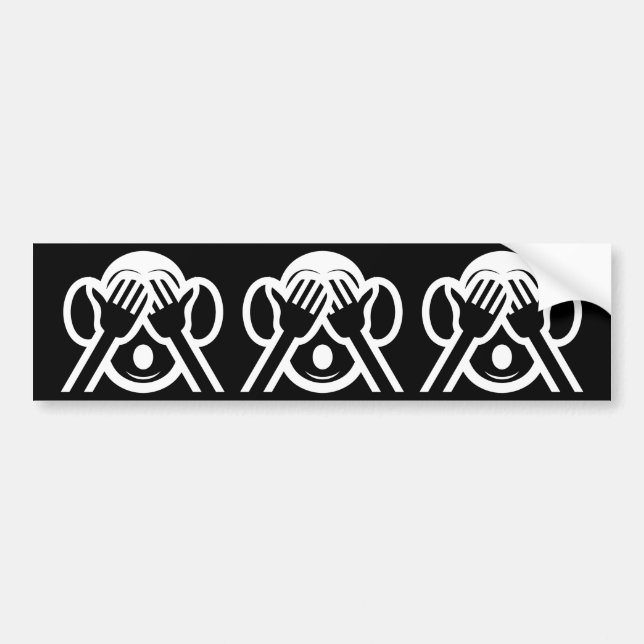 3 Wise Monkeys Mizaru 見ざる See NO Evil Emoji Bumper Sticker (Front)