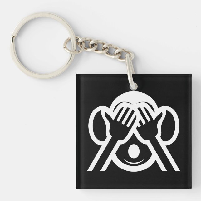 3 Wise Monkeys Mizaru 見ざる See NO Evil Emoji Key Ring (Front)