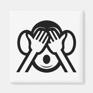 3 Wise Monkeys Mizaru 見ざる See NO Evil Emoji Magnet