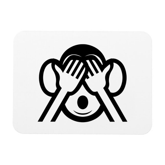 3 Wise Monkeys Mizaru 見ざる See NO Evil Emoji Magnet (Horizontal)