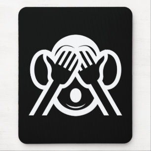 3 Wise Monkeys Mizaru 見ざる See NO Evil Emoji Mouse Pad