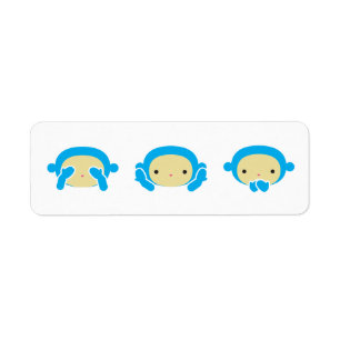 3 Wise Monkeys Return Address Label