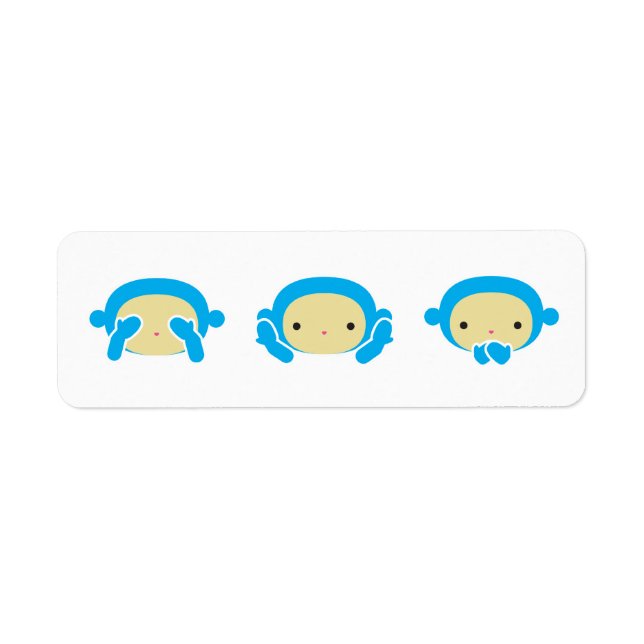 3 Wise Monkeys Return Address Label (Front)