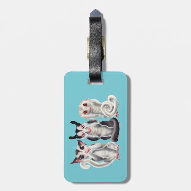 3 wise sugar gliders luggage tag (Back Vertical)
