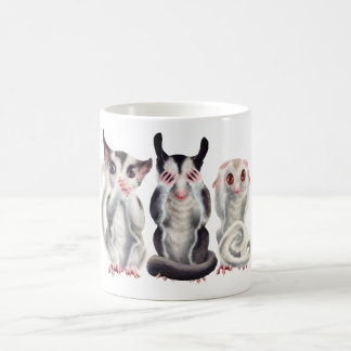 3 wise sugar gliders mug