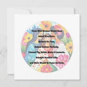 3 WISE WOMEN funny Christmas msg smart clever Holiday Card