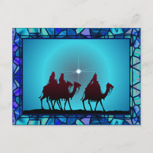 3 WISEMEN,STAR & BORDER by SHARON SHARPE Postcard