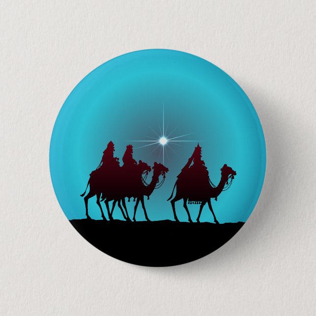 3 WISEMEN & STAR by SHARON SHARPE 6 Cm Round Badge (Front)