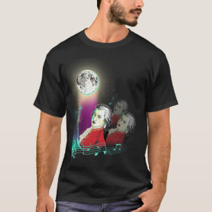 3 Wolfgang Amadeus Mozarts and Moon T-Shirt