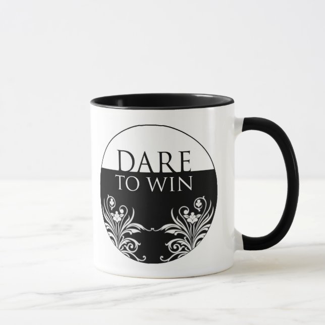 3 Word Quote-Dare To Win-Inspirational Mug (Right)