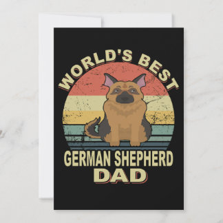 3 World's Best German Shepherd Dad Vintage Invitation