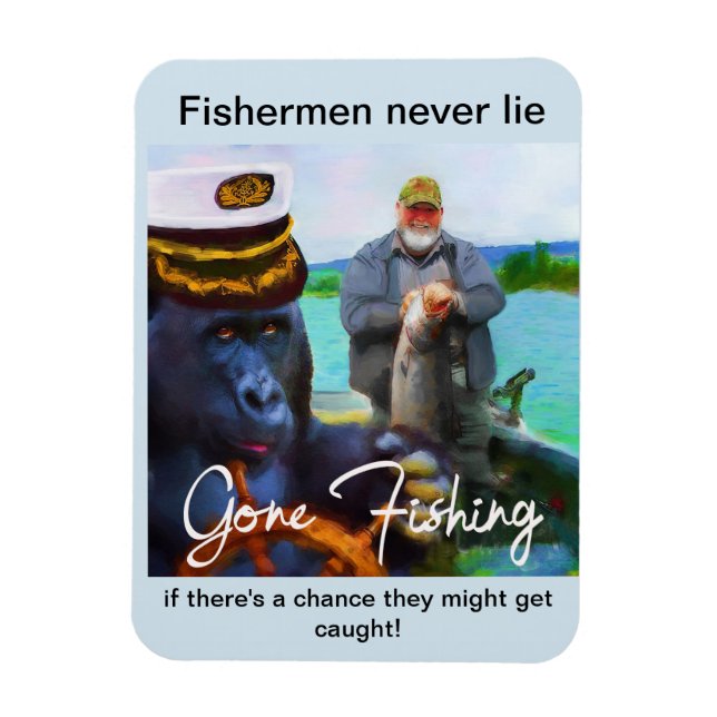 3"x4" Funny Fishermen's Refrigerator Magnet (Vertical)