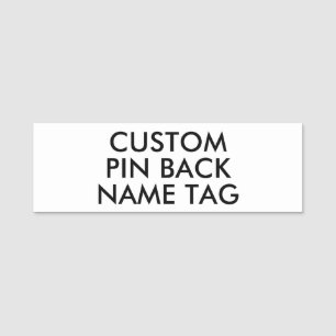 3" x 1" Pin Back Custom Name Tag Blank Template