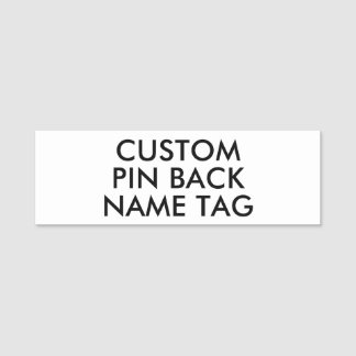 3" x 1" Pin Back Custom Name Tag Blank Template